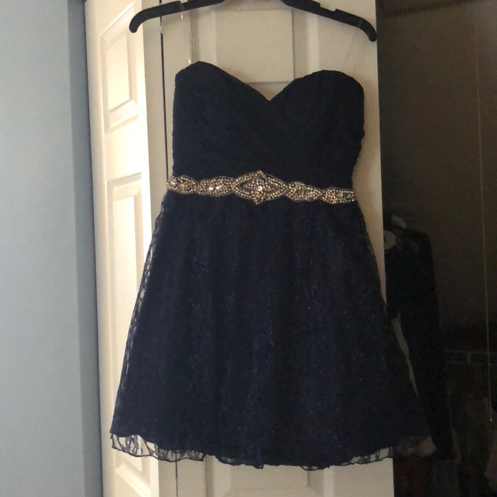 Mymichelle Navy Blue Homecoming Dress